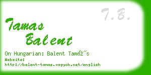 tamas balent business card